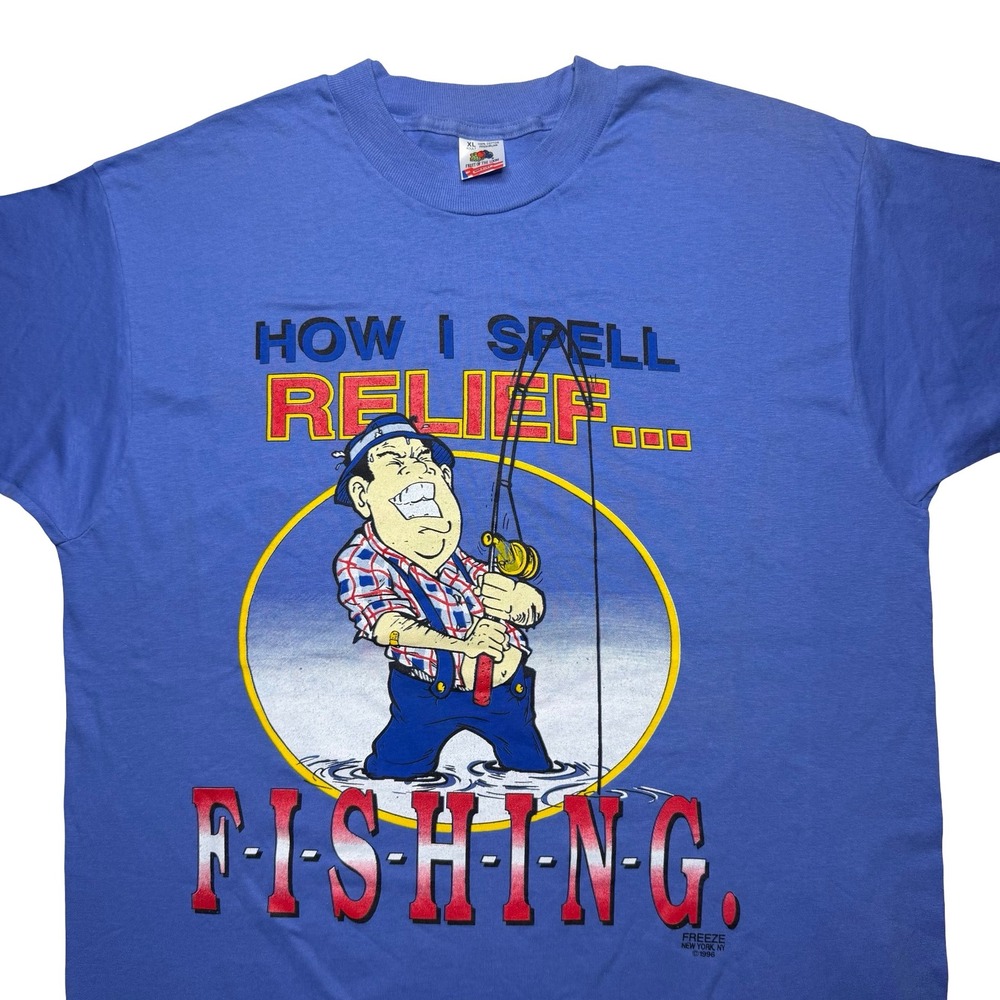 Vintage 90s fishing funny dad shirt